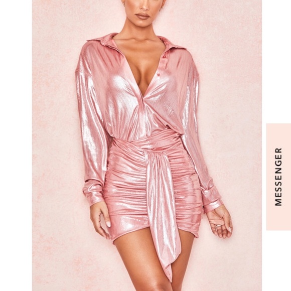 House of CB ‘Roxanne’ Pink Metallic Skirt XS - Picture 6 of 13